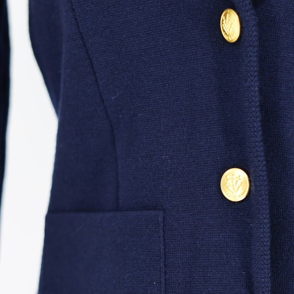 Rag & Bone Women Navy Merino Wool Knit Alex Slim Front Button Blazer Size S - Picture 6 of 11